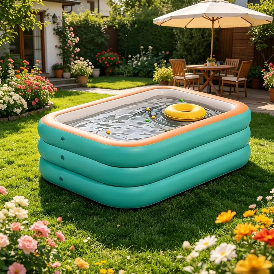 Large Family Multi Purpose Inflatable Pool, Elevated 4 Layer PVC Water Pool, Summer Garden Play Swimming Pool, Portable Easy Storage, Various Sizes Available, Inflatable Pool Lounge