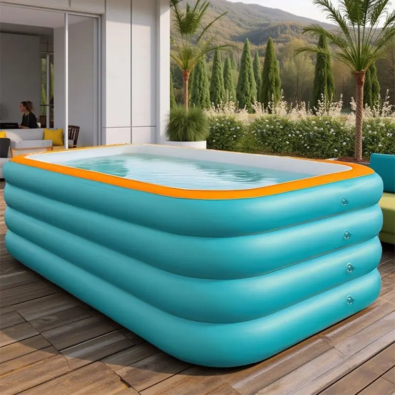 Large Family Multi Purpose Inflatable Pool, Elevated 4 Layer PVC Water Pool, Summer Garden Play Swimming Pool, Portable Easy Storage, Various Sizes Available, Inflatable Pool Lounge