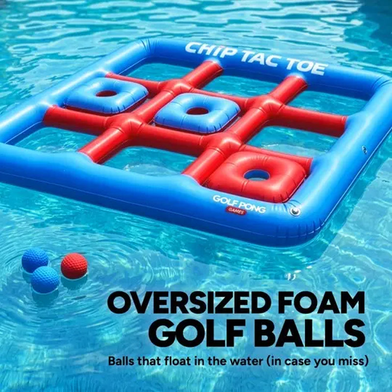 Chip Tac Toe - Floating Golf Pool Toys for Adults and Teens, Outdoor Toys for Pool Parties and Beach Days, Yard Games for Backyard Fun and Summer Gatherings