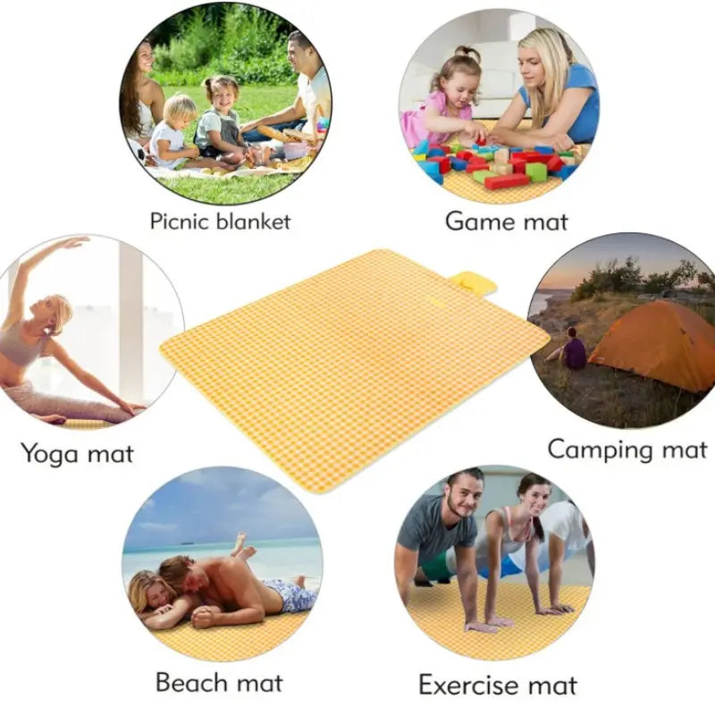 Picnic Blanket Beach Mat Extra Large Sandproof Waterproof Camping Blanket Portable Travel Blanket Play Mat for Outdoor Indoor Family Women Men Kids Beach BBQ Park Grass Picnic Supplies