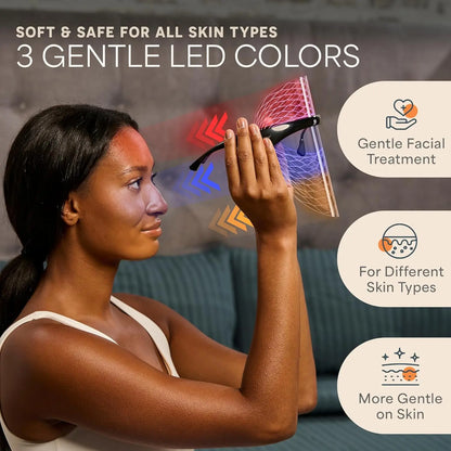 Lifepro Vizacure LED Face Mask – FDA Cleared | Red + Blue + Amber Light | Anti-Aging & Acne | 30-Day Skin Transformation