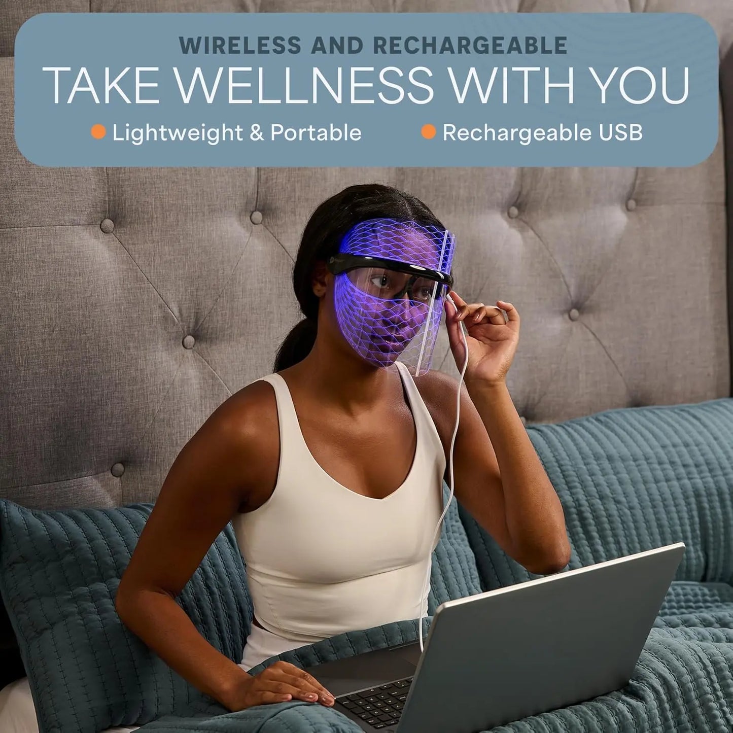 Lifepro Vizacure LED Face Mask – FDA Cleared | Red + Blue + Amber Light | Anti-Aging & Acne | 30-Day Skin Transformation