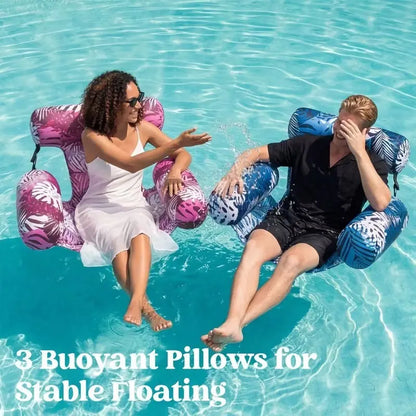 Thick Inflatable Pool Float Bed, Unisex Inflatable Lounge Chair, Inflatable Pool Floaters, PVC + Oxford Fabric, Ideal for Pools, Lakes, Beaches, Outdoor Fun