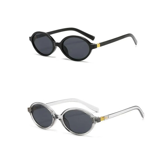 JOSCHOO 2 Pack Sunglasses for Women Retro Oval Sunnies Classic Design Sun Glasses UV400 Protection Trendy Cat-Eye Style Eyeglasses