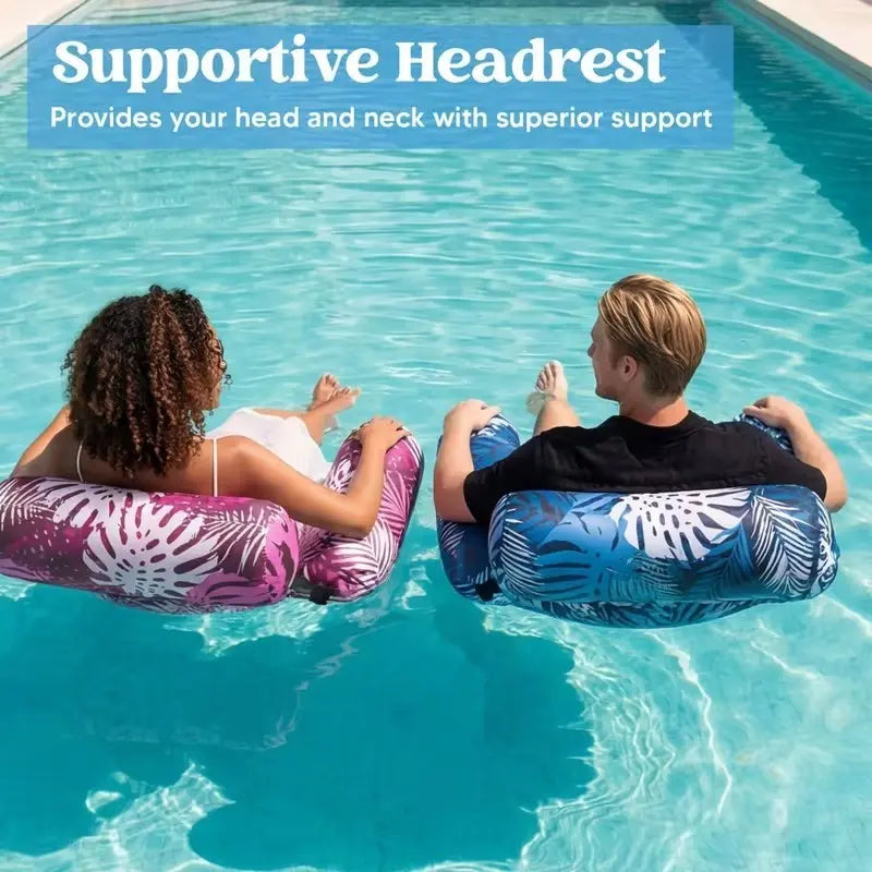 Thick Inflatable Pool Float Bed, Unisex Inflatable Lounge Chair, Inflatable Pool Floaters, PVC + Oxford Fabric, Ideal for Pools, Lakes, Beaches, Outdoor Fun
