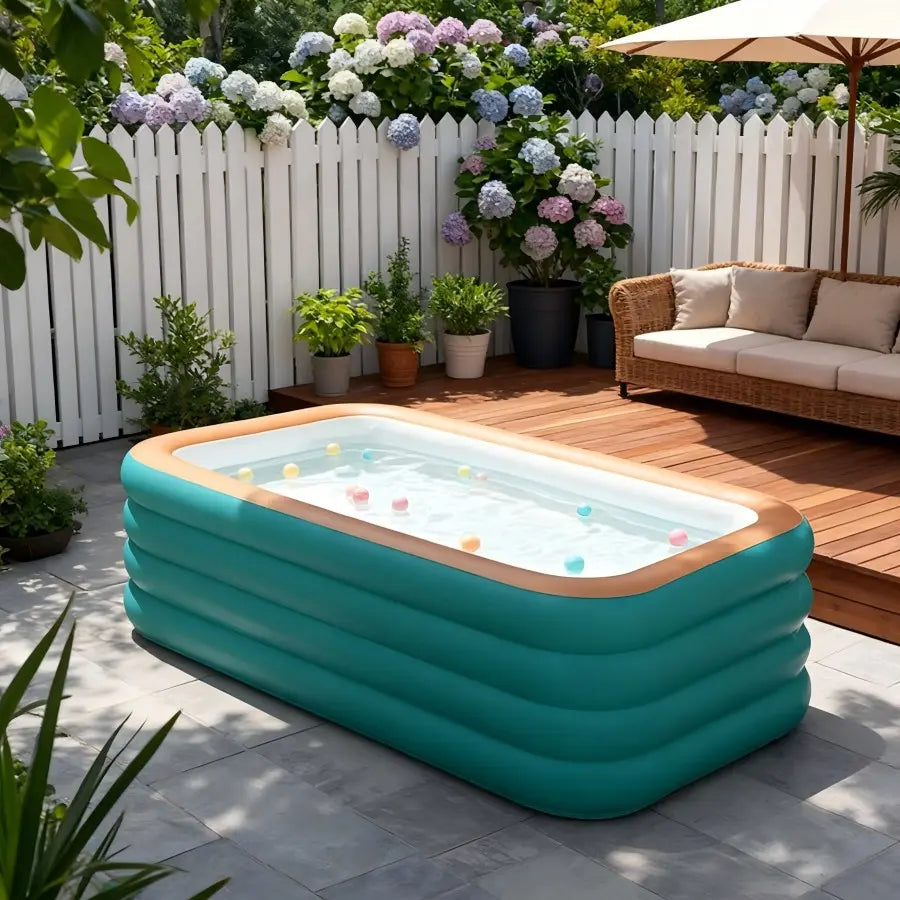 Large Family Multi Purpose Inflatable Pool, Elevated 4 Layer PVC Water Pool, Summer Garden Play Swimming Pool, Portable Easy Storage, Various Sizes Available, Inflatable Pool Lounge