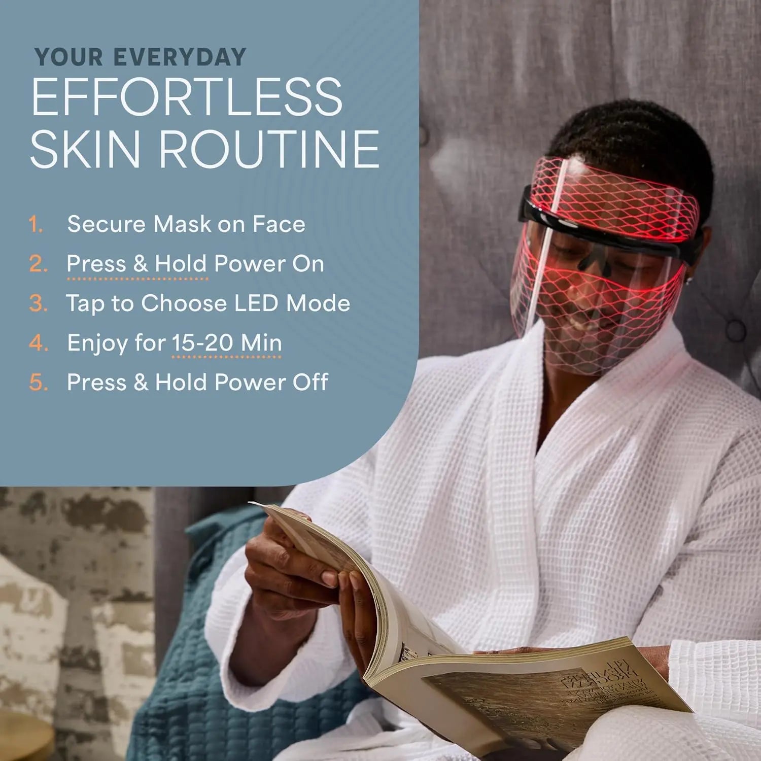 Lifepro Vizacure LED Face Mask – FDA Cleared | Red + Blue + Amber Light | Anti-Aging & Acne | 30-Day Skin Transformation