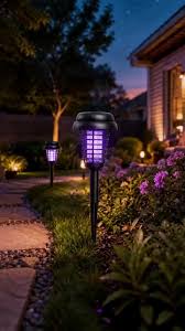 Solar Mosquito Zapper Light – Outdoor Garden Stake Lamp, UV Insect Killer, Solar Powered, Dual Mode (Mosquito Control + Pathway Lighting), Weather Resistant, Easy Setup, Small & Large Round + Square Options